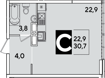 Продается 1-комн. квартира, 30.7 м²
