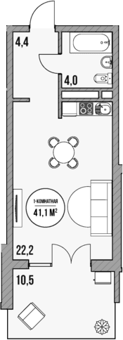 Продается 1-комн. квартира, 30.6 м²