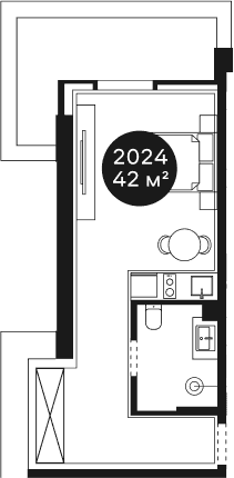 Продается 1-комн. квартира, 41.63 м²