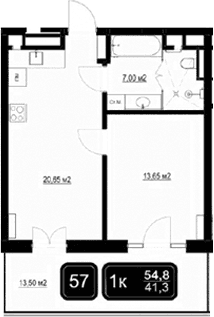 Продается 2-комн. квартира, 41.3 м²