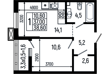 Продается 1-комн. квартира, 37 м²