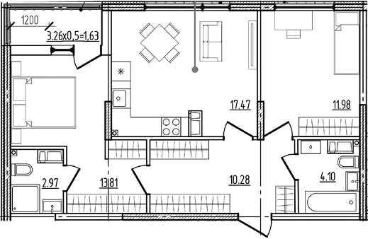Продается 2-комн. квартира, 60.61 м²
