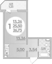 Продается 1-комн. квартира, 25.5 м²