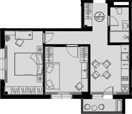 Продается 1-комн. квартира, 51.1 м²
