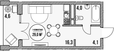 Продается 1-комн. квартира, 24.4 м²