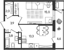 Продается 1-комн. квартира, 38 м²