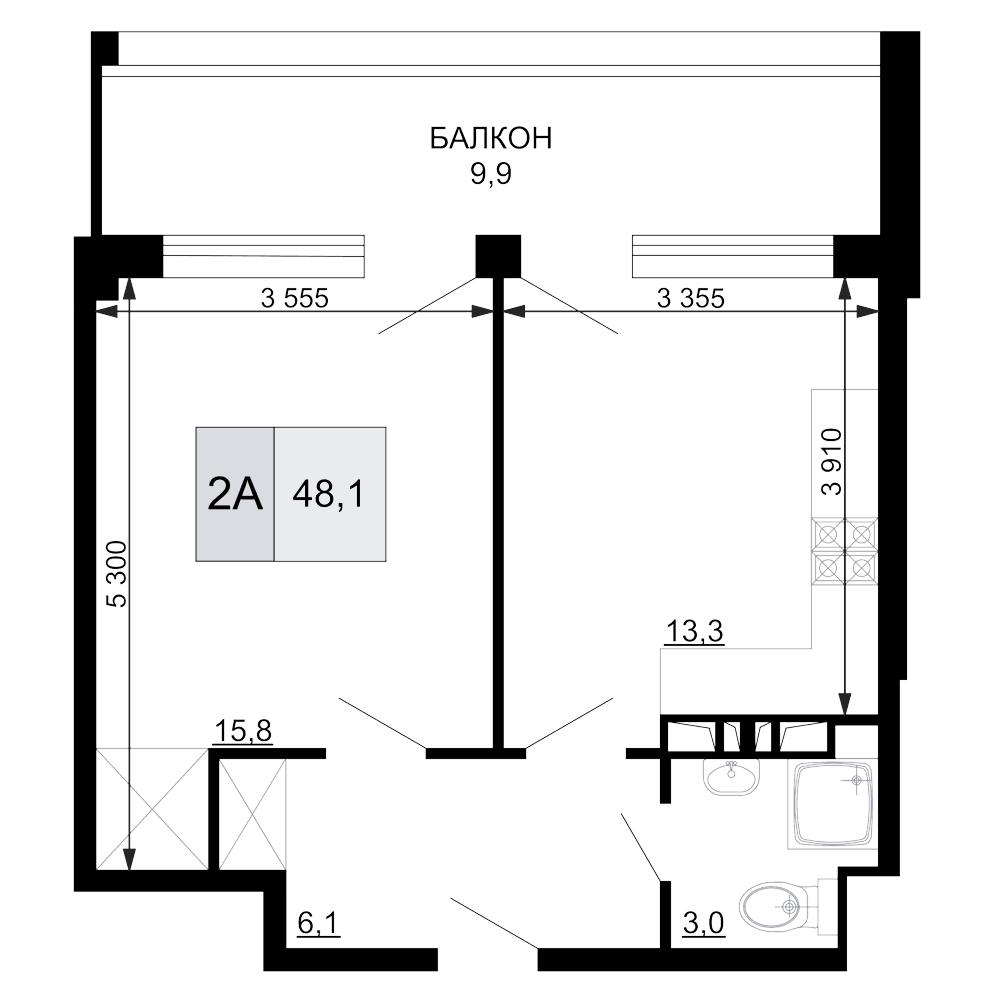 Продается 2-комн. квартира, 38.2 м²