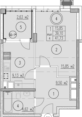 Продается 1-комн. квартира, 39.1 м²
