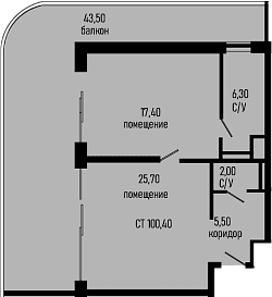 Продается 1-комн. квартира, 56.9 м²