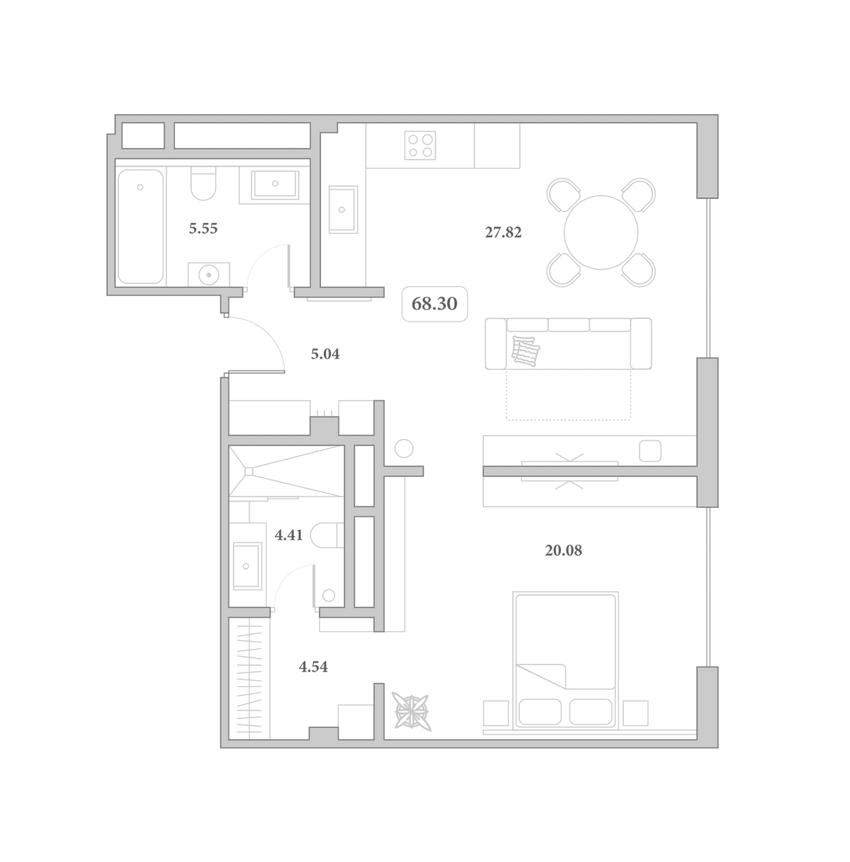 Продается 2-комн. квартира, 68.3 м²