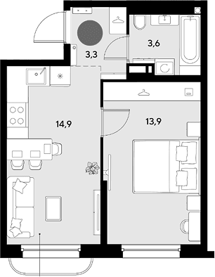 Продается 1-комн. квартира, 35.7 м²