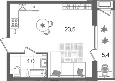 Продается 1-комн. квартира, 27.5 м²