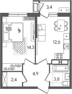 Продается 1-комн. квартира, 38 м²