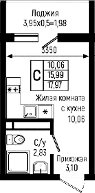 Продается 1-комн. квартира, 15.99 м²