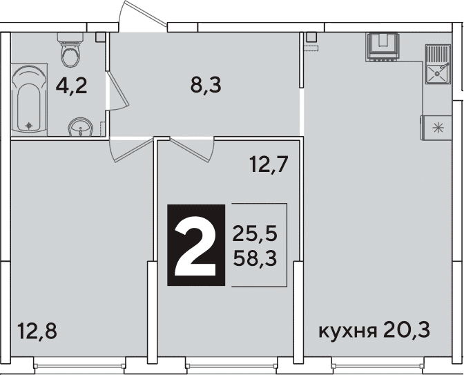 Продается 3-комн. квартира, 58.3 м²