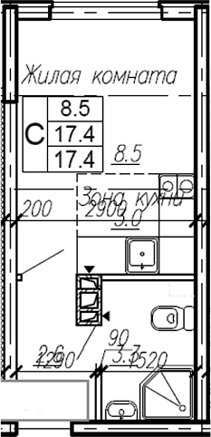 Продается 1-комн. квартира, 17.4 м²