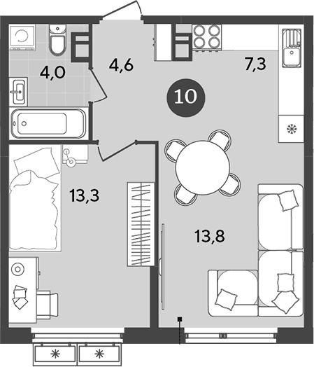 Продается 2-комн. квартира, 43 м²