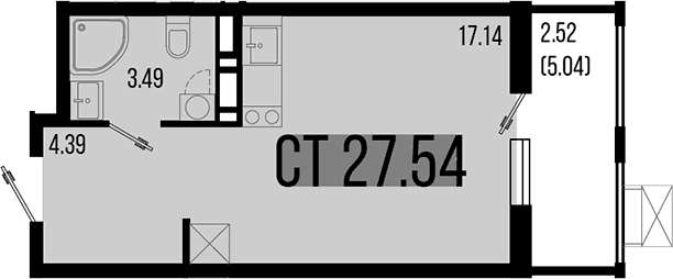 Продается 1-комн. квартира, 25.02 м²