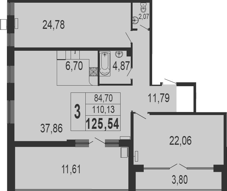 Продается 3-комн. квартира, 101.8 м²