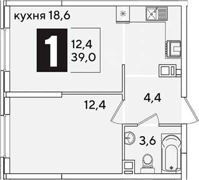 Продается 2-комн. квартира, 39 м²