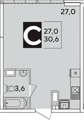 Продается 1-комн. квартира, 30.6 м²