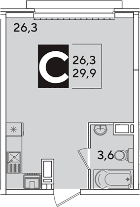 Продается 1-комн. квартира, 29.9 м²