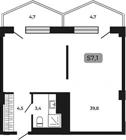 Продается 1-комн. квартира, 47.7 м²