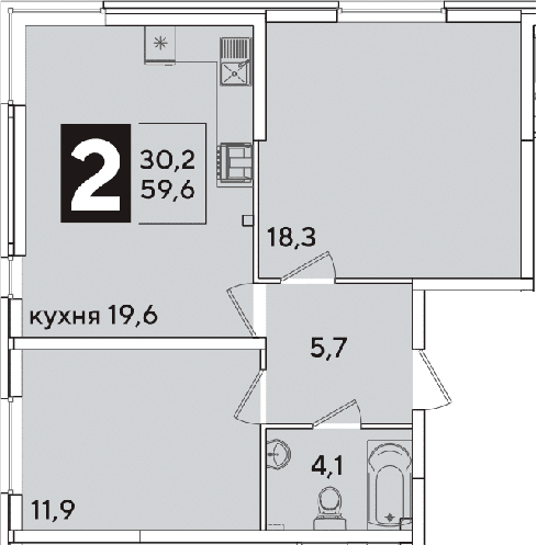 Продается 3-комн. квартира, 59.6 м²
