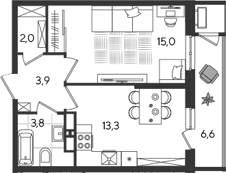 Продается 1-комн. квартира, 38 м²