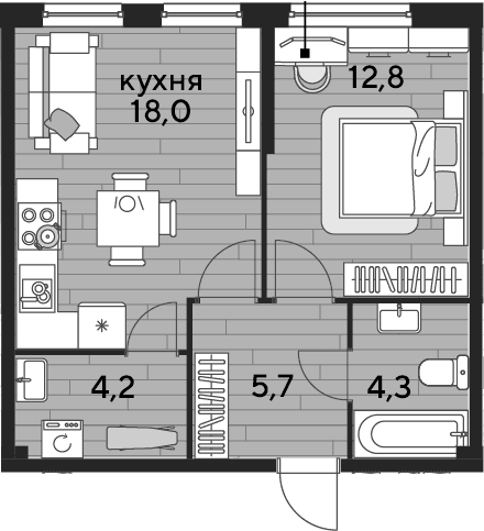 Продается 1-комн. квартира, 45 м²