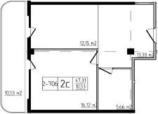 Продается 2-комн. квартира, 47.31 м²