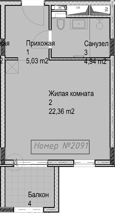 Продается 1-комн. квартира, 32.3 м²