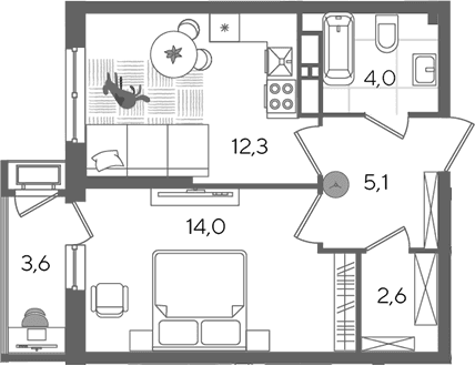Продается 1-комн. квартира, 38 м²