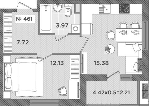 Продается 2-комн. квартира, 39.2 м²