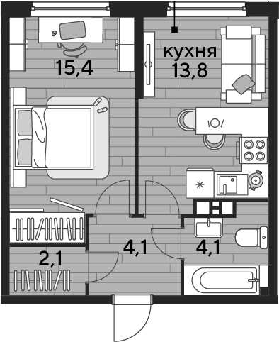 Продается 1-комн. квартира, 39.5 м²