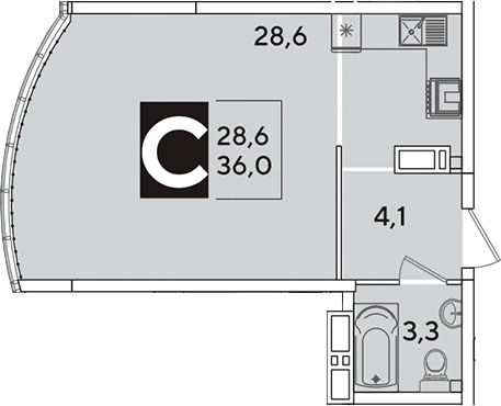 Продается 1-комн. квартира, 36 м²