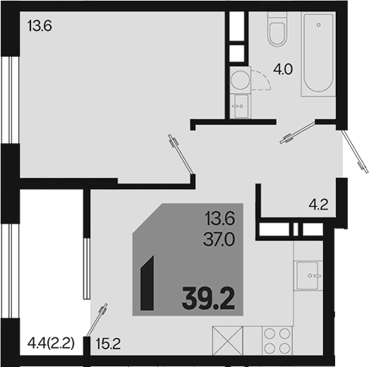 Продается 1-комн. квартира, 37 м²