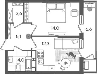 Продается 1-комн. квартира, 38 м²