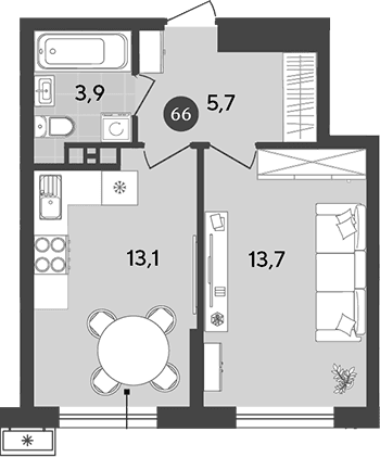 Продается 1-комн. квартира, 36.4 м²