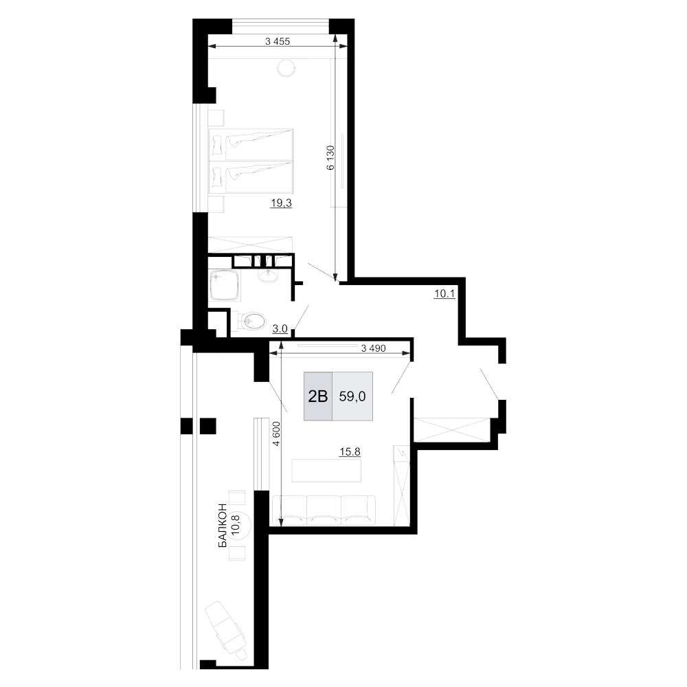 Продается 2-комн. квартира, 48.2 м²