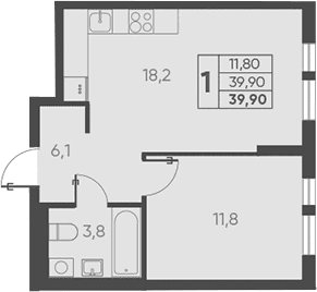 Продается 1-комн. квартира, 39.9 м²