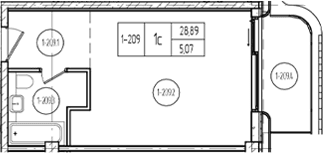 Продается 1-комн. квартира, 27.91 м²