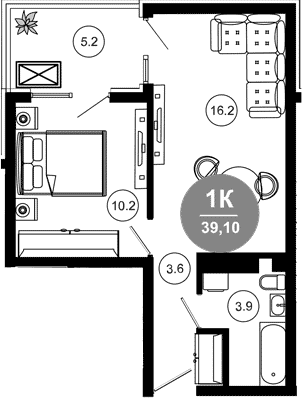 Продается 2-комн. квартира, 33.9 м²