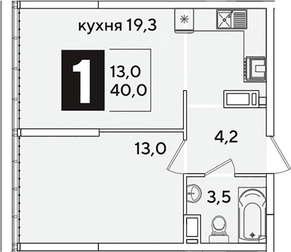 Продается 2-комн. квартира, 40 м²