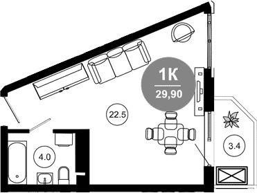 Продается 1-комн. квартира, 26.5 м²