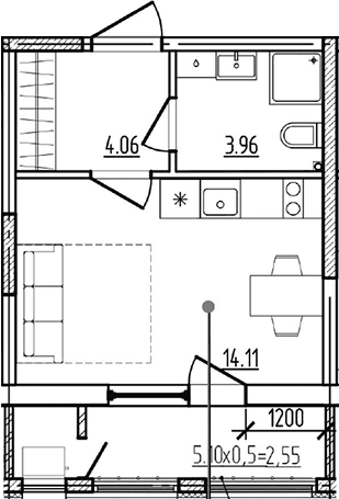 Продается 1-комн. квартира, 22.13 м²