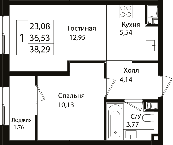 Продается 2-комн. квартира, 36.5 м²