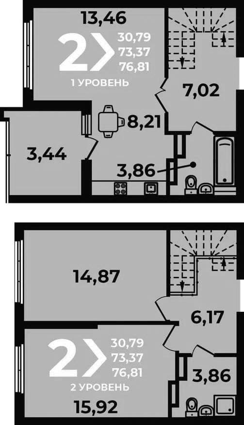 Продается 3-комн. квартира, 73.37 м²