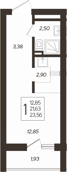 Продается 1-комн. квартира, 22.27 м²