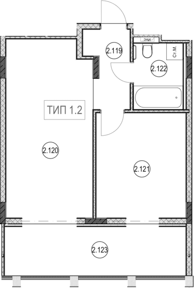 Продается 2-комн. квартира, 41.2 м²